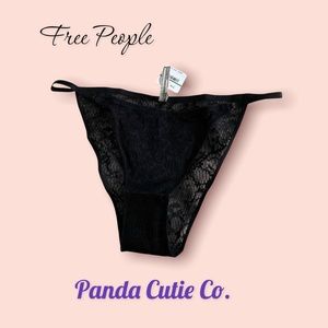 ⭐️ 3 for $22 - Free People Tameeka Black Lace Underwear, Large NWT